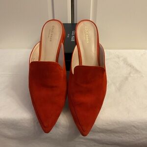 Cole Haan Women's Red Suede Mules